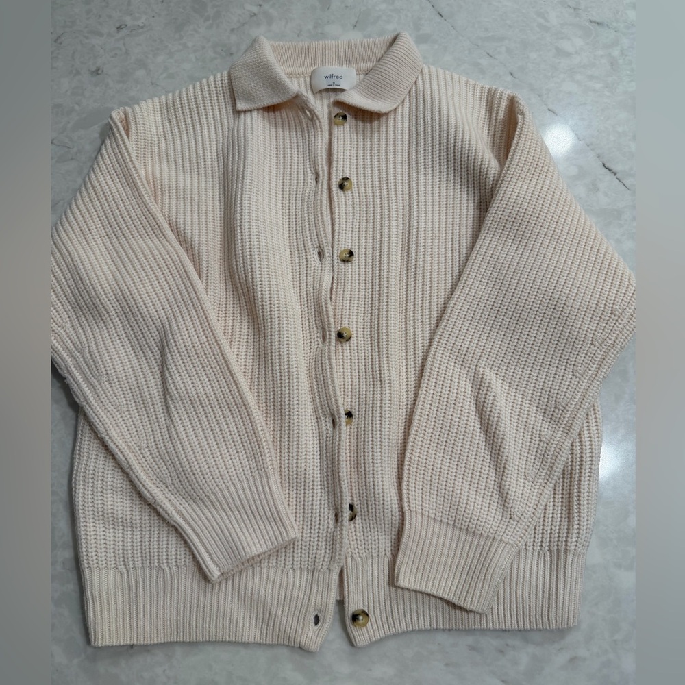Wilfred Beige Button-Up Cardigan